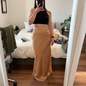 vintage long slip gold skirt
